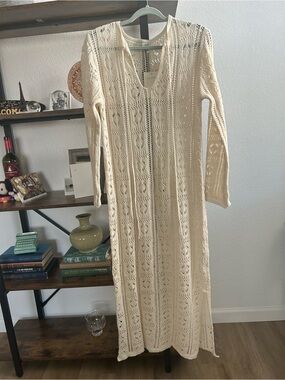Cream Knit Maxi Dress